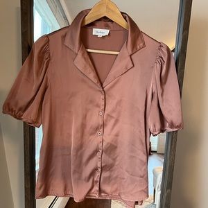 Bohme terracotta silk blouse